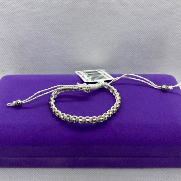 💛 3 Rhinestone & Rope Adjustable Bracelet - Picture 1 of 6